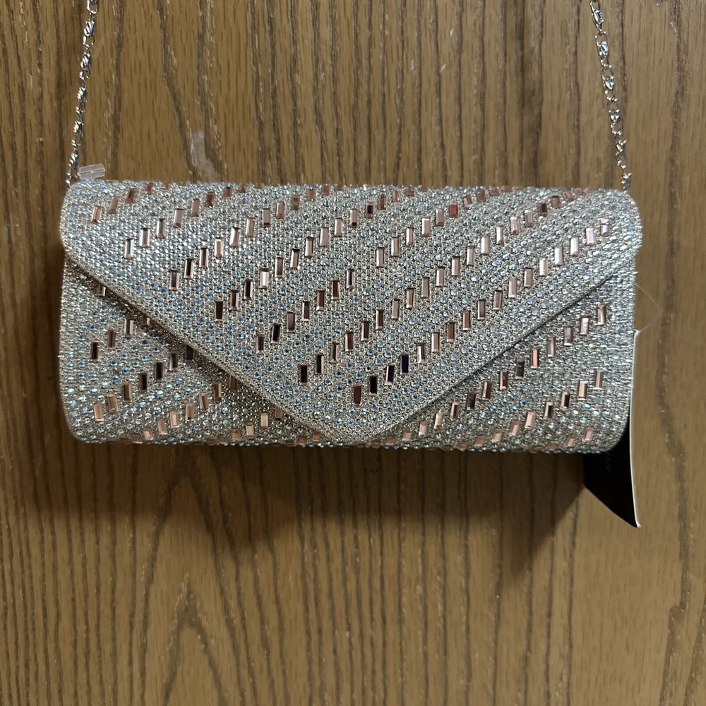 D'margeaux New York Women Clutch Handbag Evening Bag Beads Removable Chain